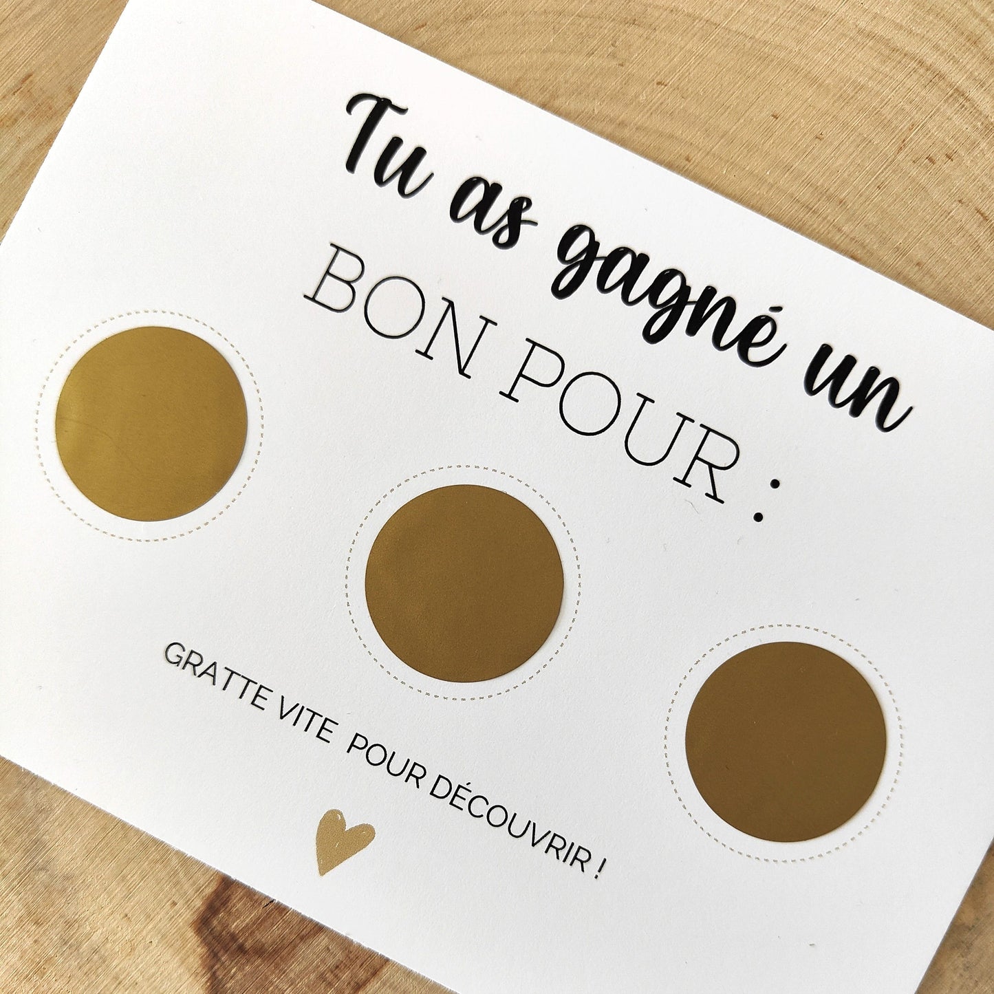 Kit carte à gratter - Tu as gagné un bon pour