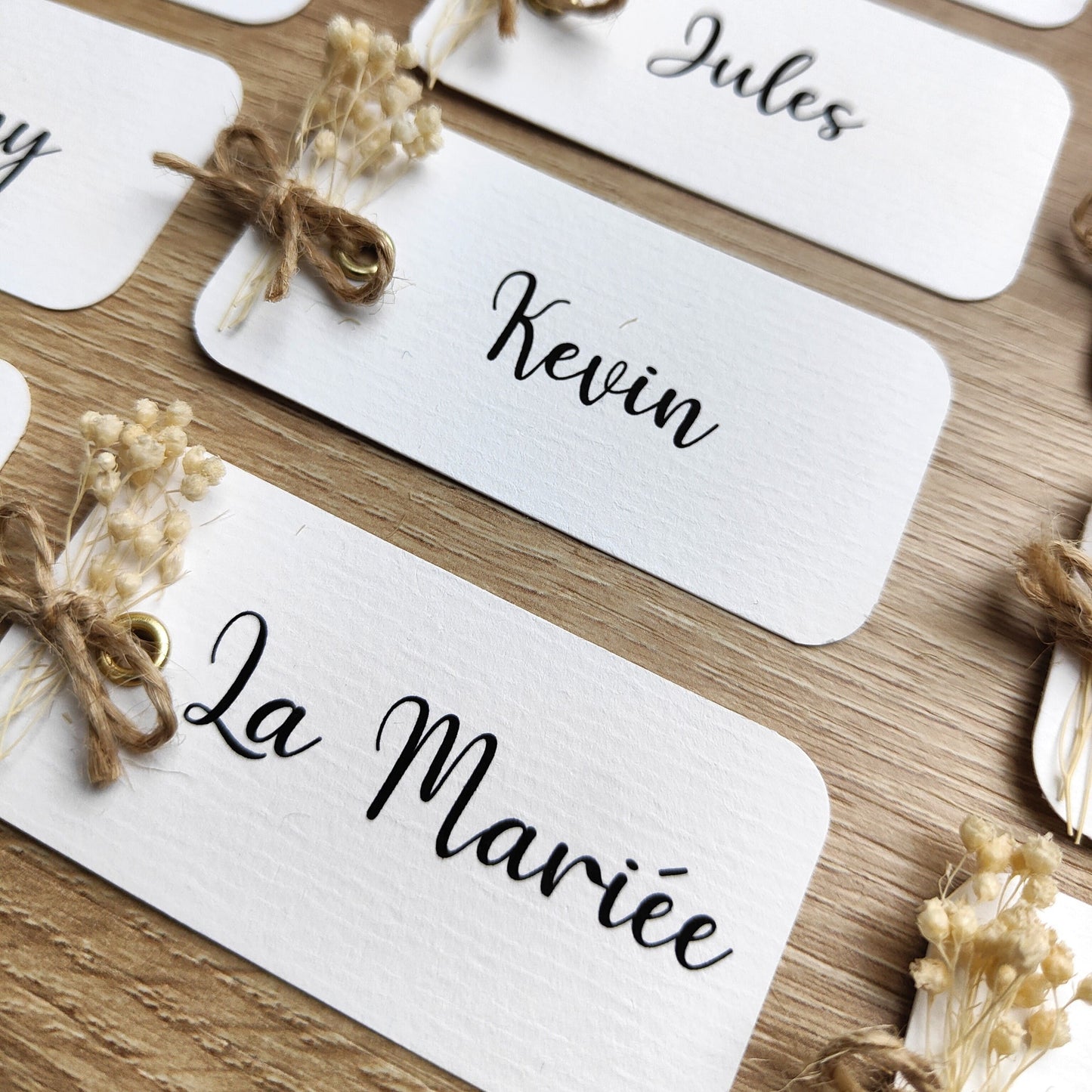 Marque place fleurs séchées