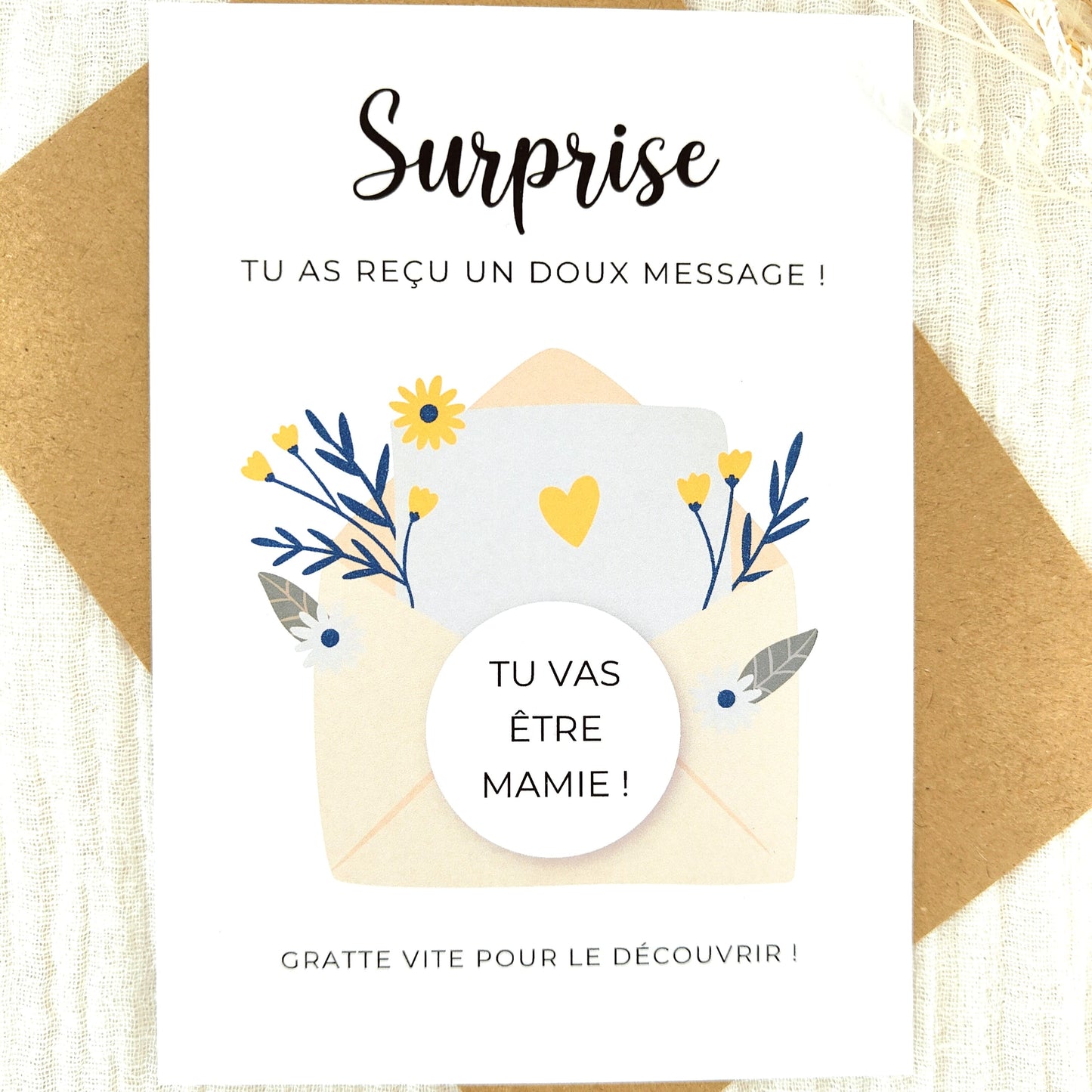 Carte à gratter surprise enveloppe