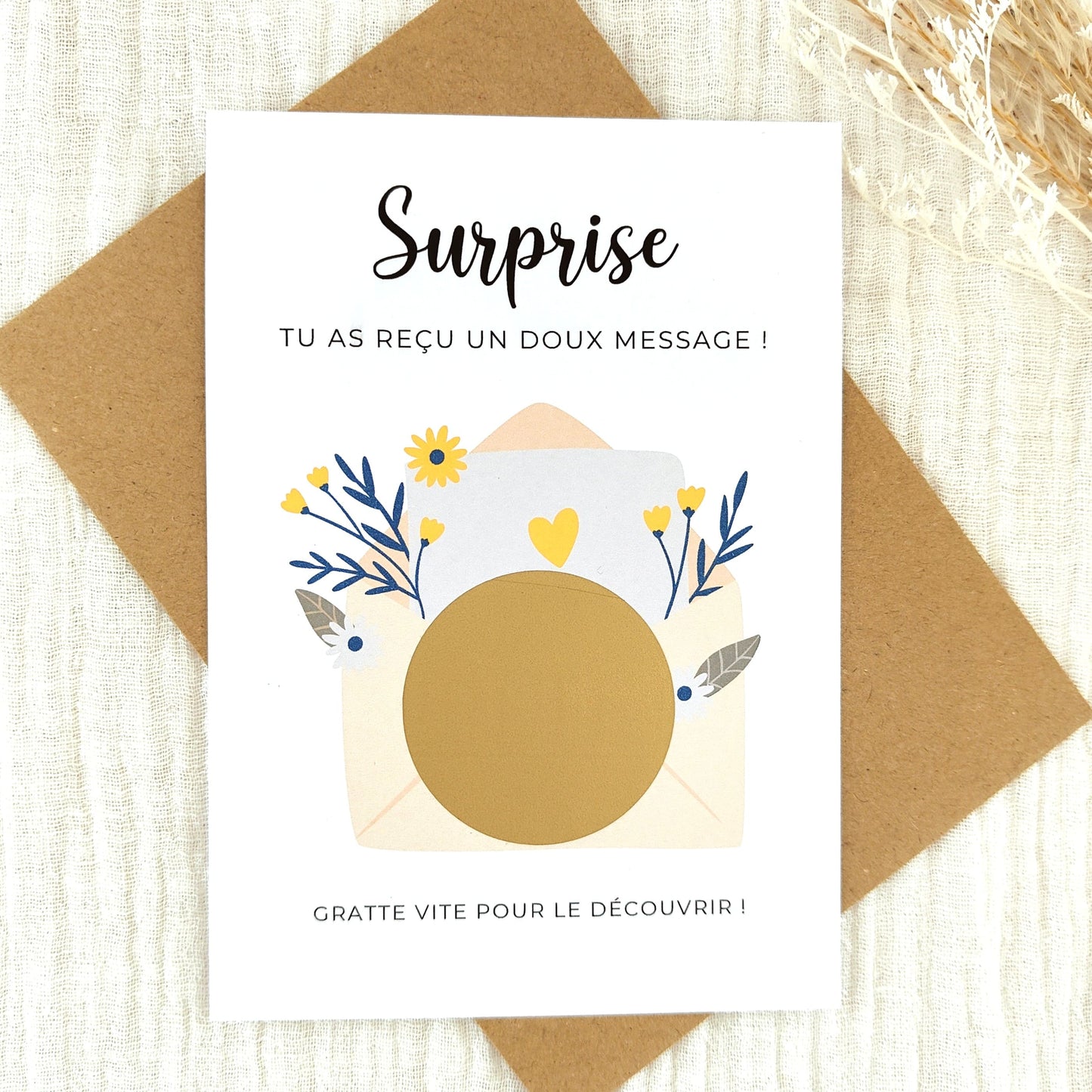 Carte à gratter surprise enveloppe