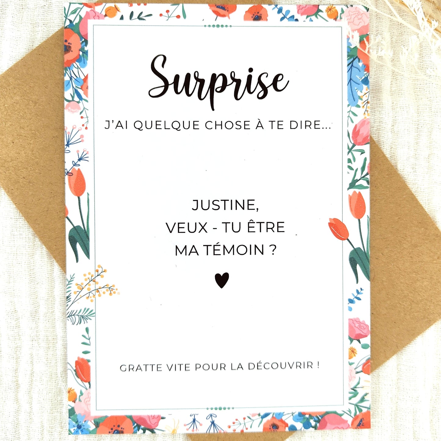 Carte à gratter - Surprise coeur