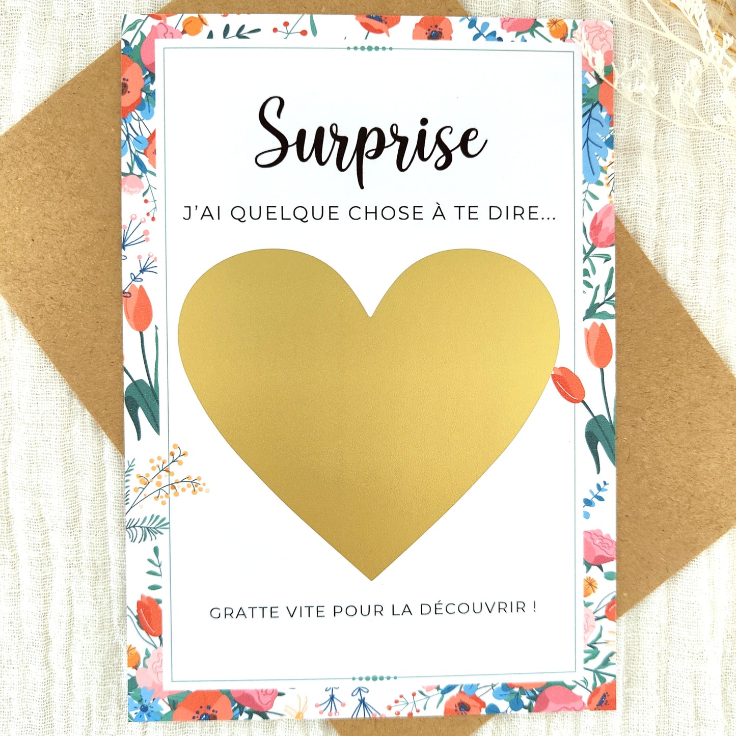 Carte à gratter - Surprise coeur