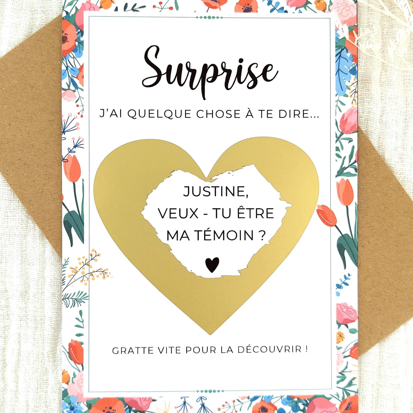 Carte à gratter - Surprise coeur