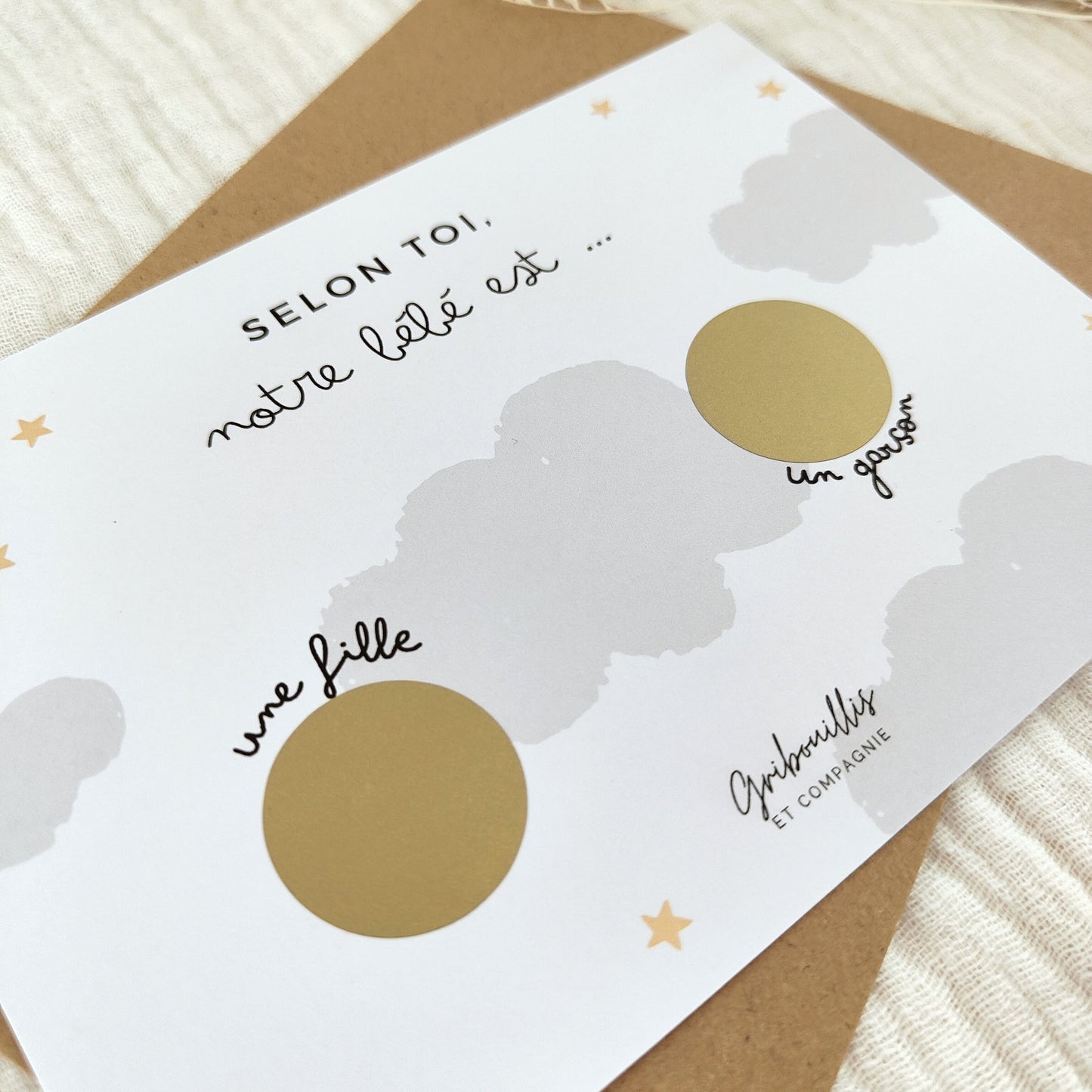 Carte à gratter Fille ou Garçon - Ciel étoilé
