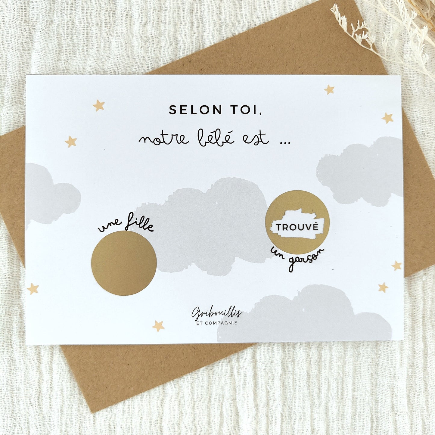 Carte à gratter Fille ou Garçon - Ciel étoilé