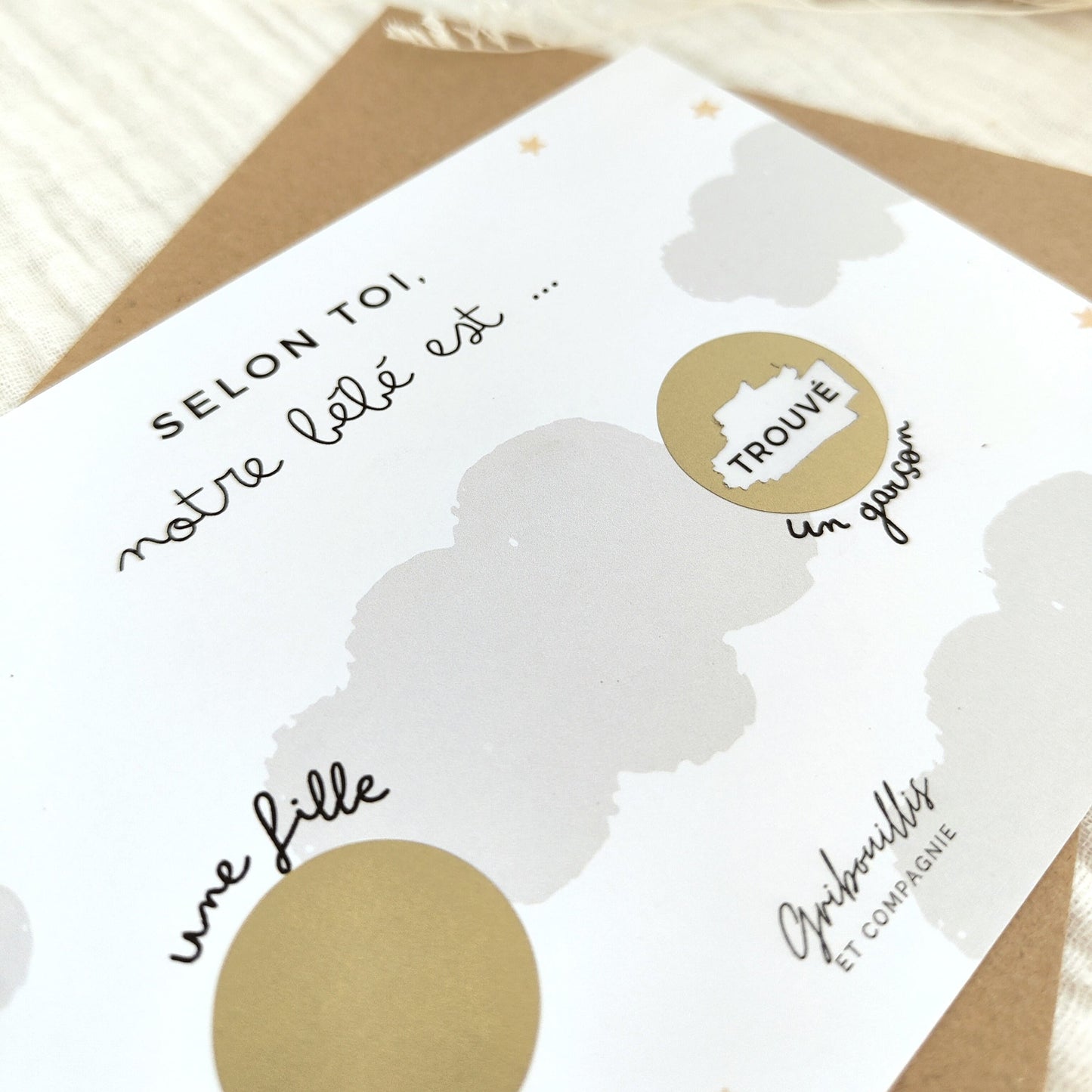 Carte à gratter Fille ou Garçon - Ciel étoilé