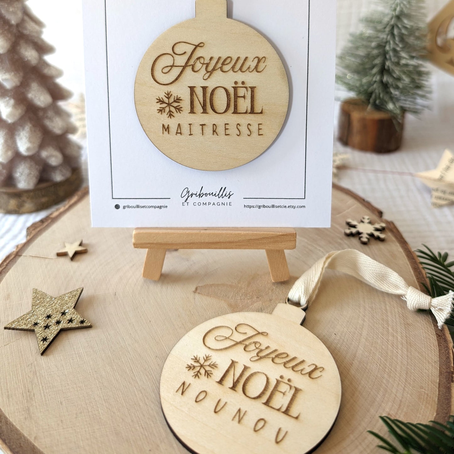 Boule de Noël Maitresse Maitre Nounou ATSEM