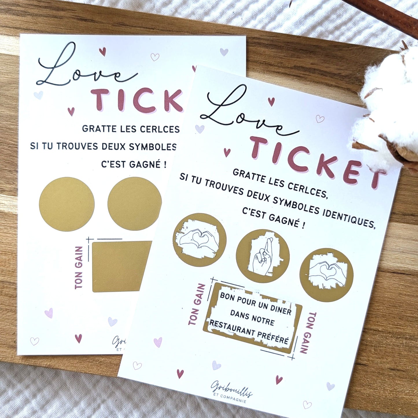 Carte à gratter - Love Ticket