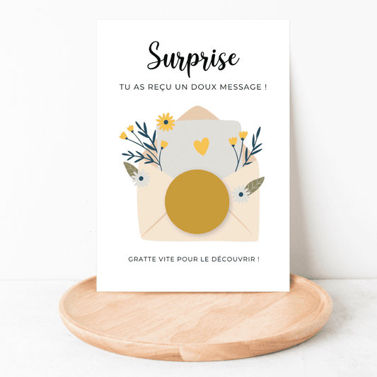 Carte à gratter surprise enveloppe