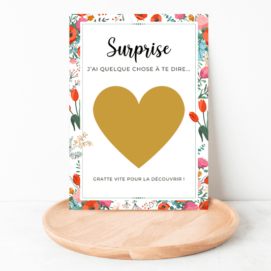 Carte à gratter - Surprise coeur