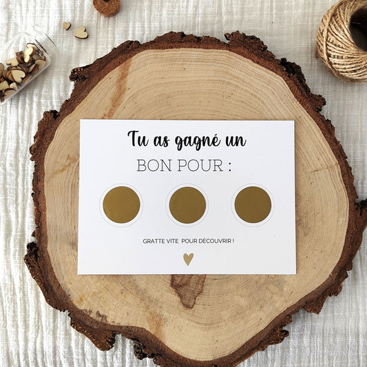 Kit carte à gratter - Tu as gagné un bon pour