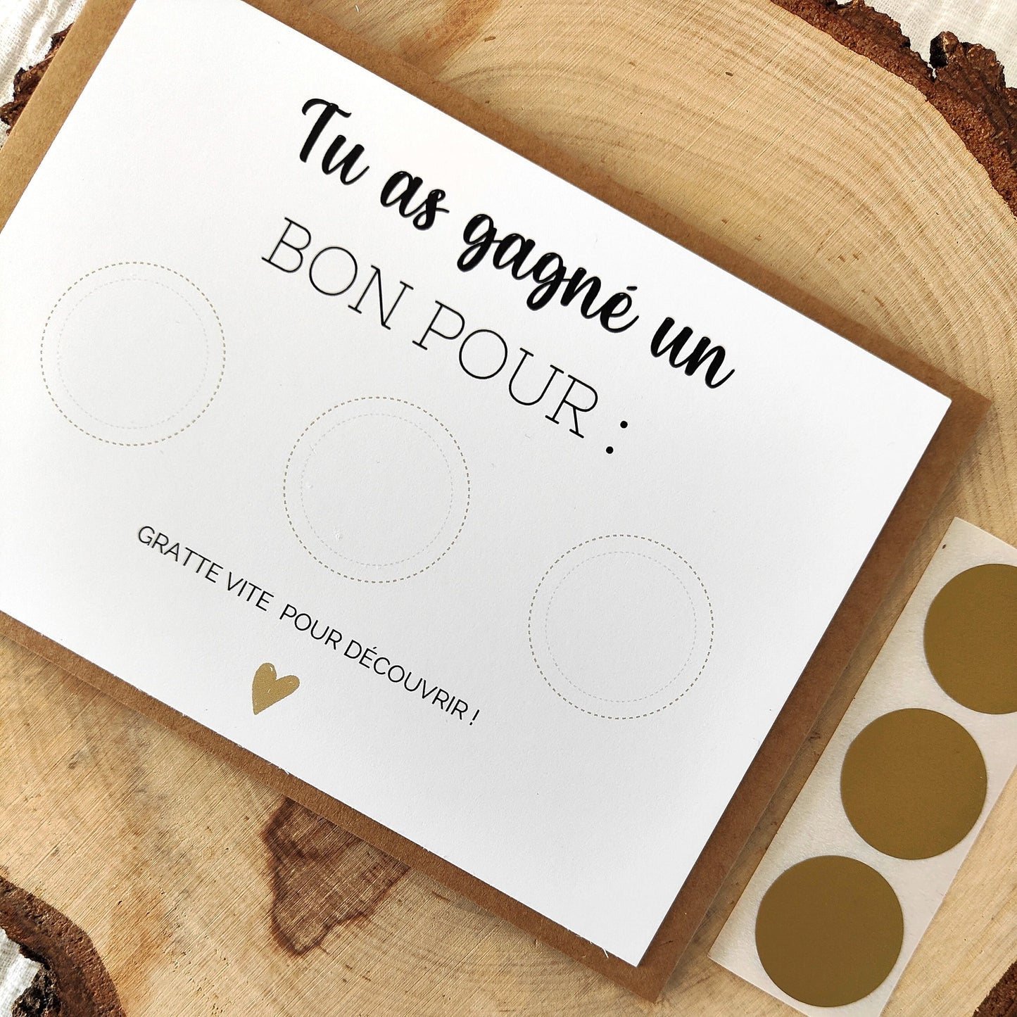 Kit carte à gratter - Tu as gagné un bon pour