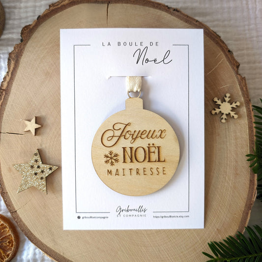 Boule de Noël Maitresse Maitre Nounou ATSEM