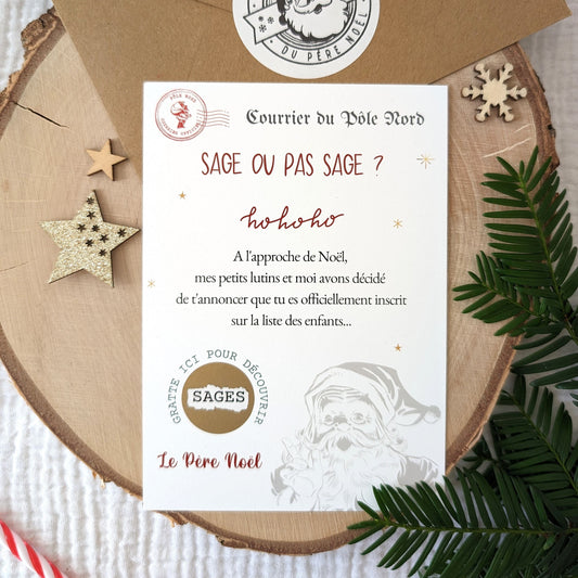 Carte à gratter Noël - Sage ou pas sage ?