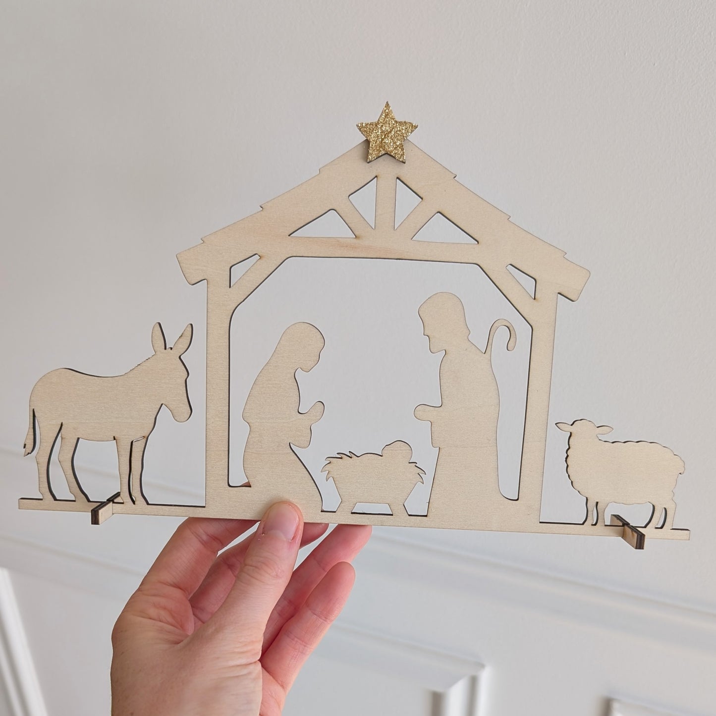 Crèche de Noël en bois