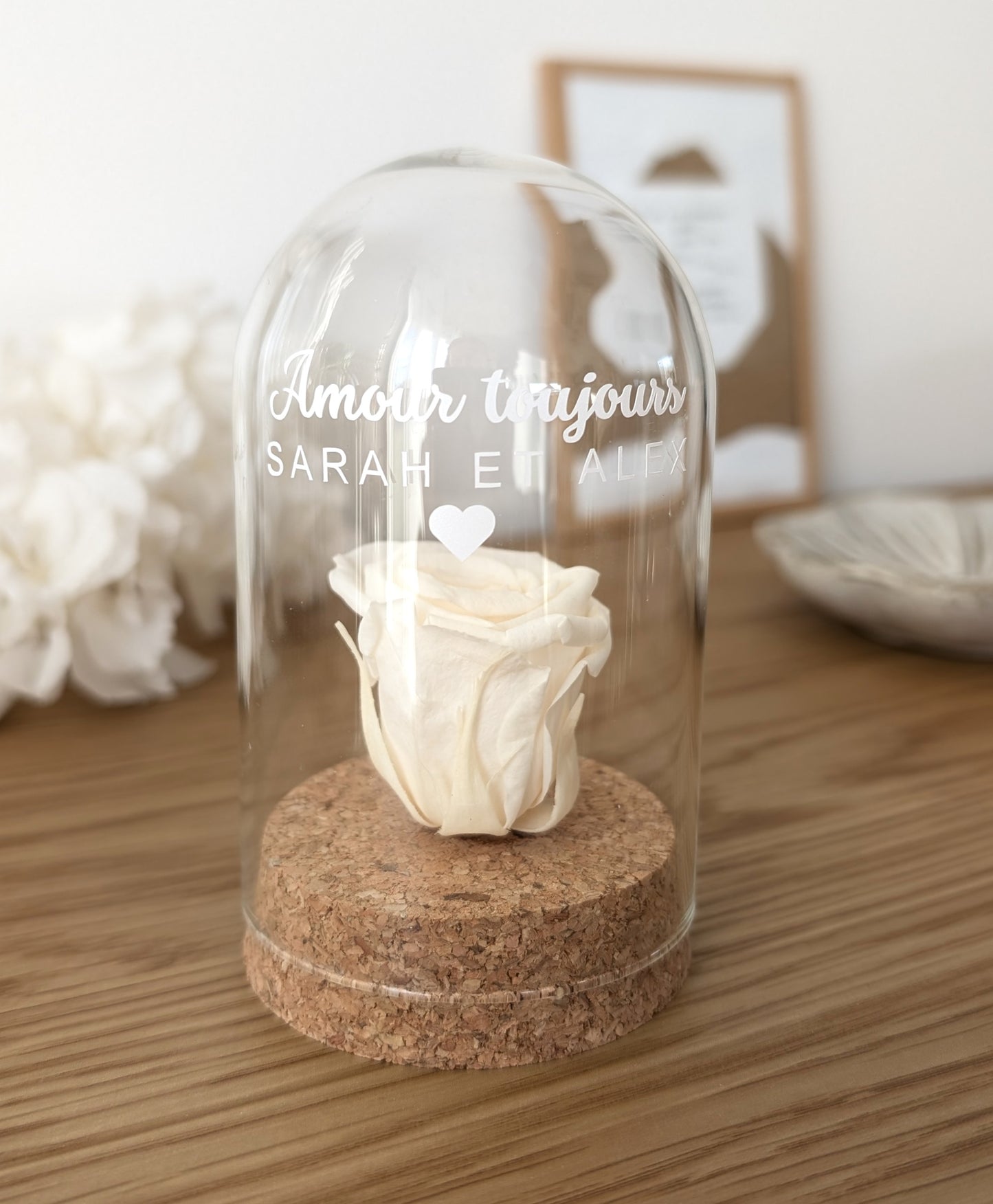 Cadeau couple - Cadeau Saint-Valentin - Rose éternelle
