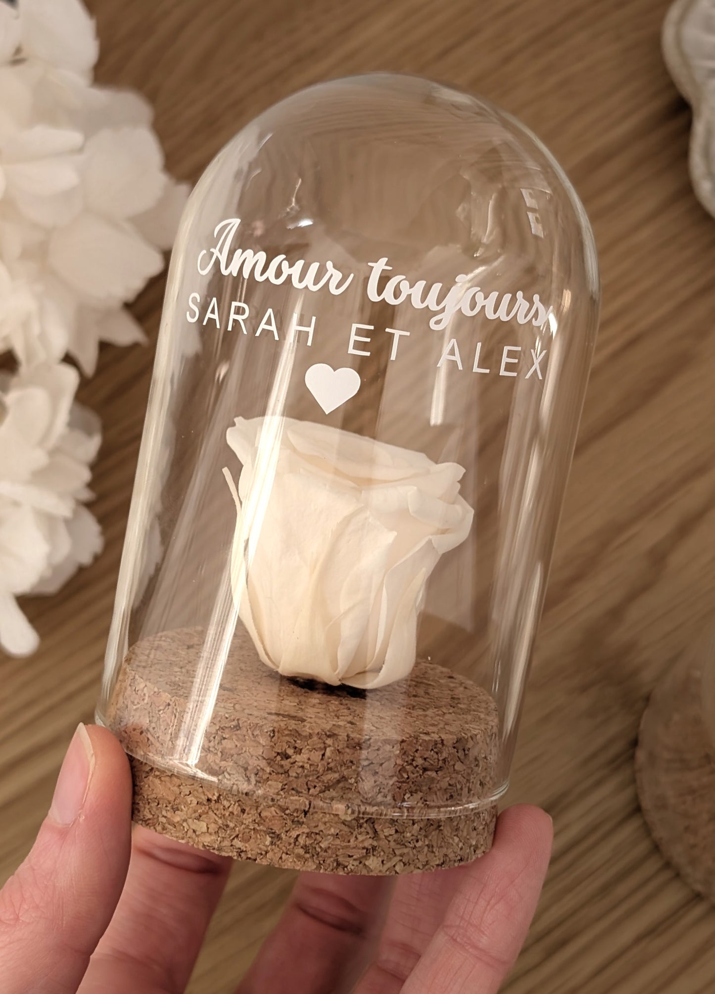 Cadeau couple - Cadeau Saint-Valentin - Rose éternelle